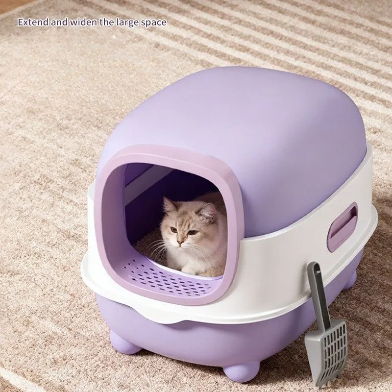 Large Cat Litter Box with Deodorizing Bag | Optional UV Sterilization